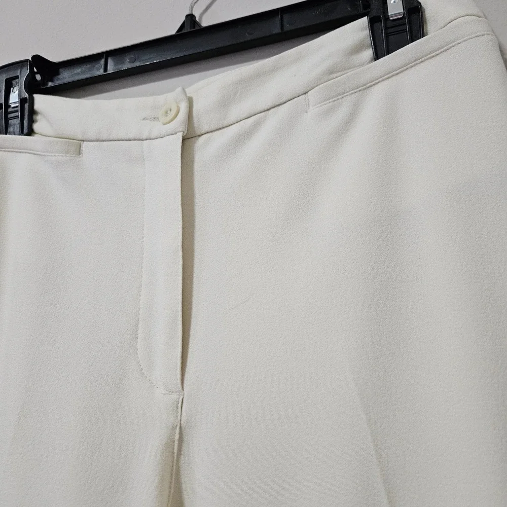 Liz Claiborne Lizsport Cream Stain Resistant‎ Straight Leg Dress Pants Womens 10